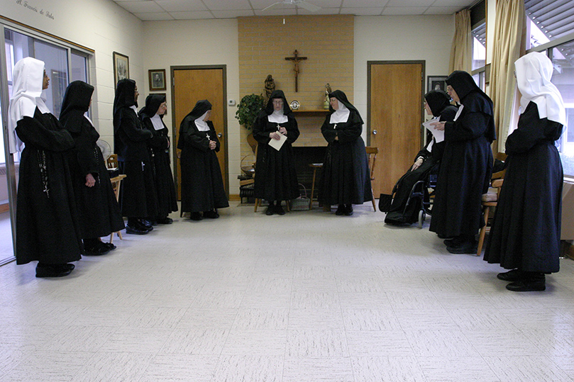 In the afternoon the Sisters of the Visitation gather in the monastery's community room, a place for recreation and where announcements are shared. Photo By Michael Alexander