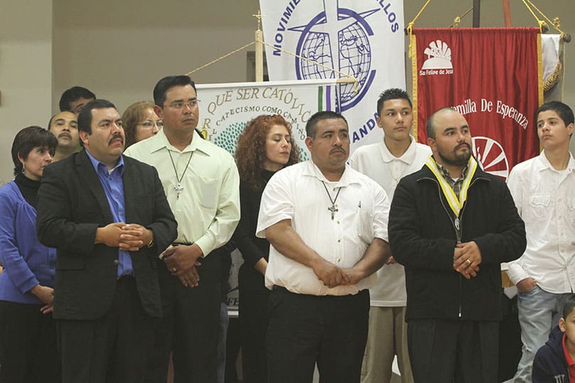 Members of the building and finance committee included (l-r) Norma Gonzalez, Amado Jaime, Sergio Neri, Maria Aguayo, Victor Rodriguez and Lazaro Martinez. Jaime and Rodriguez were also part of a team of people that sold tacos after every Mass on Sundays to help raise money for the new church. Photo By Michael Alexander                                                  