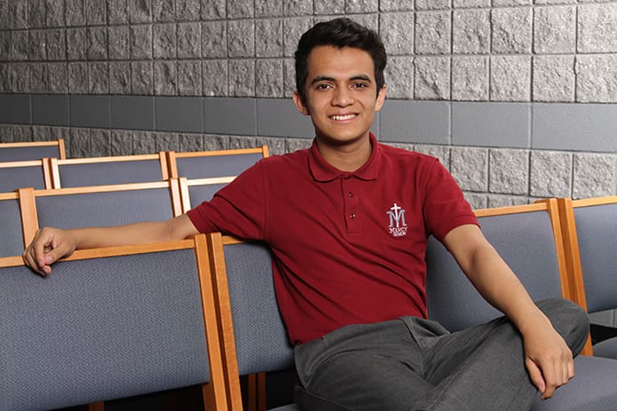 Our Lady of Mercy High School senior Essai Flores will attend New York University. Flores participated in a number of extracurricular activities during high school, but he distinguishes himself as the first person in his family to attend college. Photo By Michael Alexander