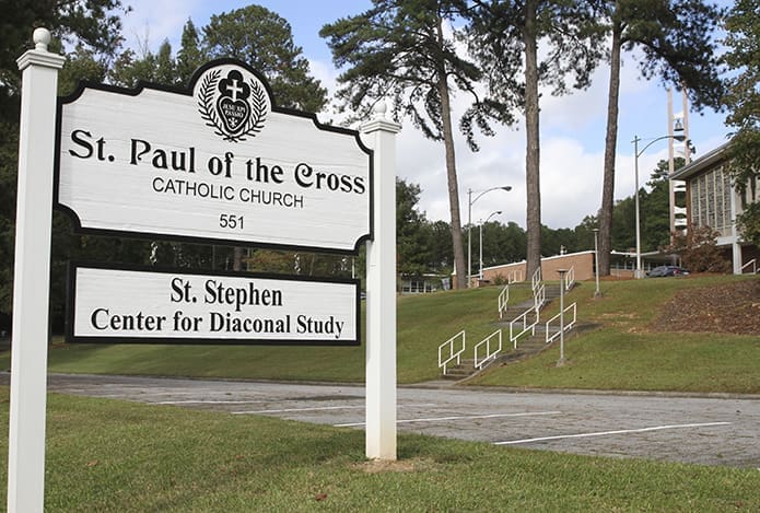 Permanent diaconate formation classes formerly took place at locations like the Monastery of the Holy Spirit, Conyers, Atlanta schools Marist and St. Pius X, the Cathedral of Christ the King, Atlanta, and in a building on the grounds of Most Blessed Sacrament Church, Atlanta. Today the classes are held at the St. Stephen Center for Diaconal Study in southwest Atlanta. It is the building on top of the hill next door to St. Paul of the Cross Church. Photo By Michael Alexander