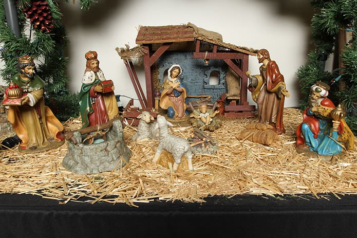 This traditional looking ceramic crèche was purchased by Marcy Borkowski-Glass in Columbus, Ga., when her first late husband, Mario, was stationed at Fort Benning. Photo By Michael Alexander