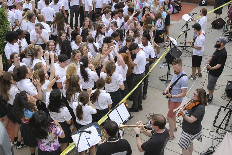 The band performs a rendition of Earth, Wind &amp; Fire’s “September.” Photo By Michael Alexander