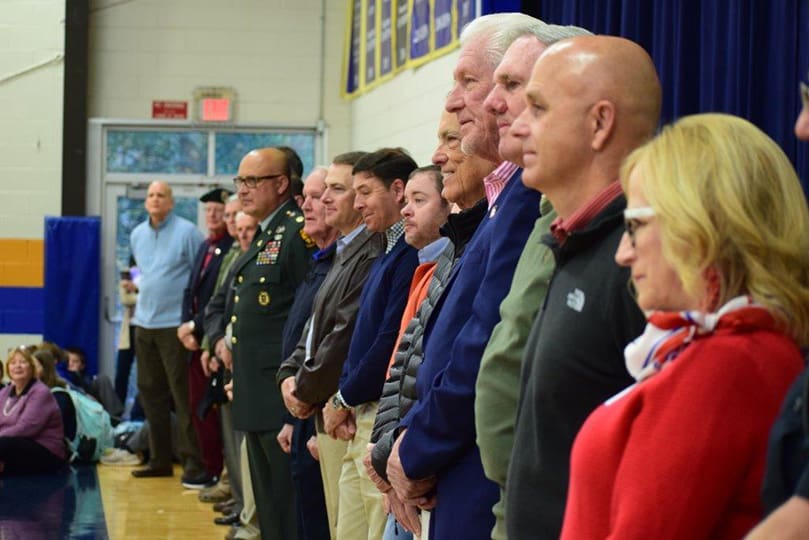 Our Lady of the Assumption School, Atlanta, honored 24 veterans in attendance for the school's 2019 Veterans Day celebration. Photo Courtesy of Our Lady of the Assumption School
