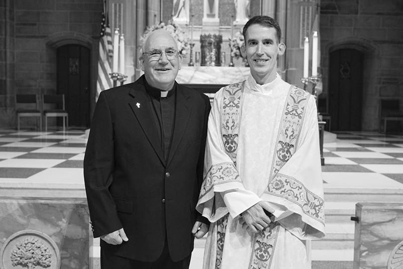 Before relocating to Mount Airy, N.C., 67-year-old Deacon Wayne Nacey, left, was originally ordained a permanent deacon for the Archdiocese of Atlanta, in February 2010. Ten years and four months later, he witnessed his 29-year-old son’s ordination as a transitional deacon. Photo By Michael Alexander