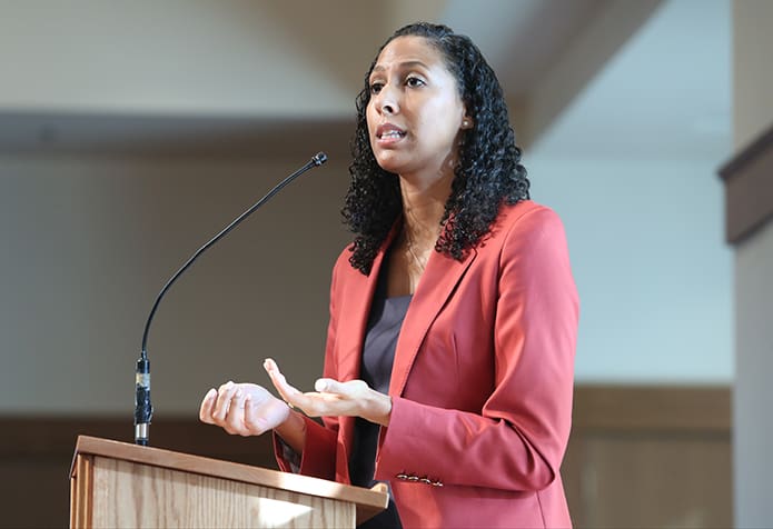 Zaira Solano, an immigration attorney and a member of the Cathedral of Christ the King parish, shares her experience of growing up as a Dominican teen in Georgia after relocating from New Jersey during her high school years. Photo By Michael Alexander