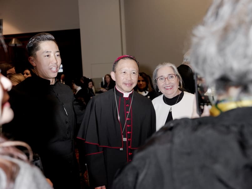 Bishop John Nhan Tran poses for a photograph during a reception held following his episcopal Ordination. Photo by Johnathon Kelso