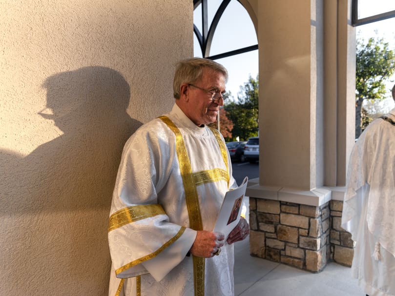 DAWSONVILLE, GA - NOVEMBER 1, 2021: [need name], photographed outside of hrist the Redeemer Church during the opening dedication service for the church. Photographer: Johnathon Kelso