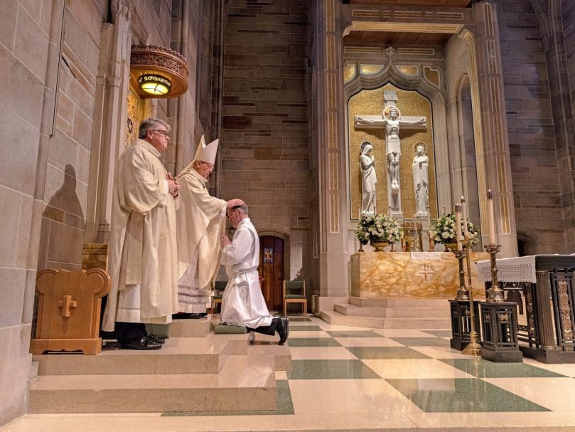 Deacon James Martin knduring the Mass of Ordination to the Permanent Diaconate at the Cathedral of Christ the King. Photographer, Johnathon Kelso
