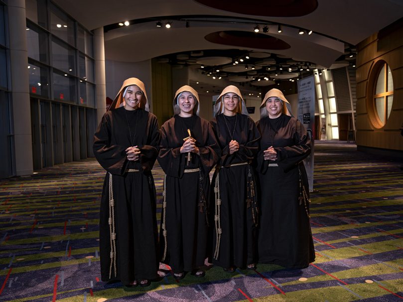 Sisters Poor of Jesus Christ of Cedartown attended Friday evening programs at the Eucharistic Congres. From left to right are Sister Neriah, Sister Cecilia, Sister Bernarda and Sister Antonella. Photo by Johnathon Kelso