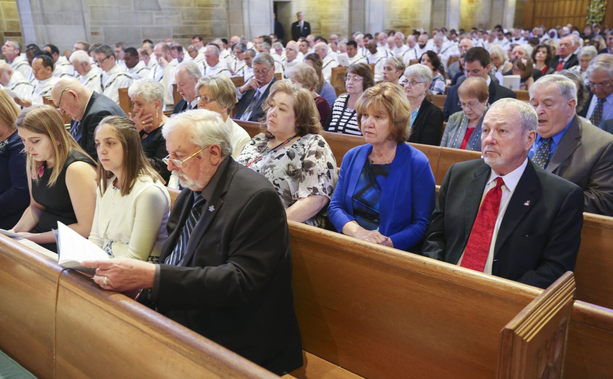 Relatives and friends of Bishop Joel M. Konzen, SM, filled the front pews on the right side of the Cathedral of Christ the King, Atlanta, during his April 3 episcopal ordination. Photo By Michael Alexander