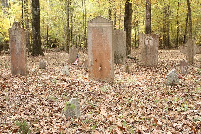 Tombstones mark a cluster of graves in a section of the Locust Grove Cemetery, which was founded in the 1790s. Photo By Michael Alexander