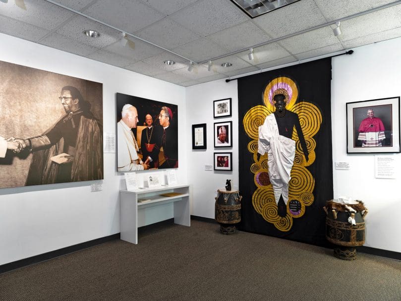 A new exhibit in the Archbishop James Patterson Lyke Memorial Gallery shares the contributions of Black Catholics through art, photographs and historical items. Photo by Johnathon Kelso