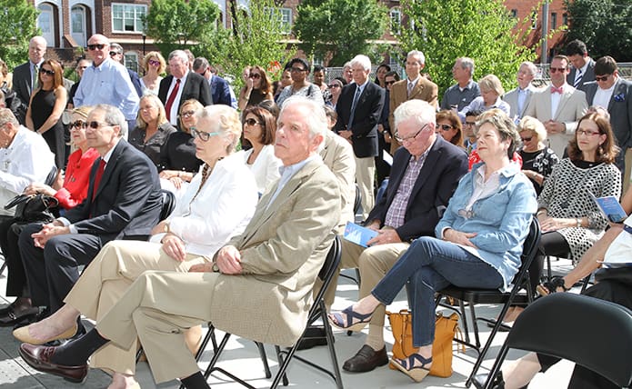 Benefactors, supporters and Mercy Care staff gather on the grounds of the new Mercy Care Chamblee Clinic during its dedication. Photo By Michael Alexander
