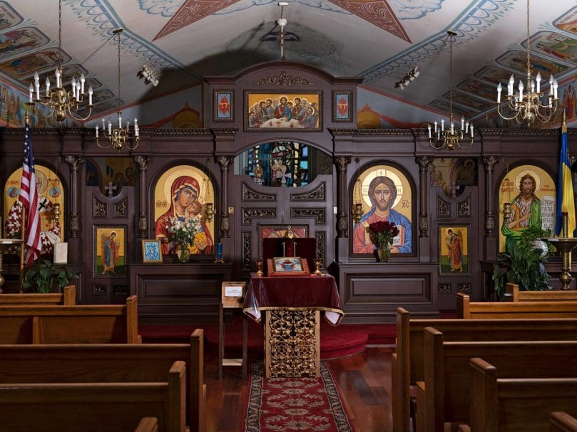 An interior view of Mother of God Ukrainian Catholic Church. Photo by Johnathon Kelso