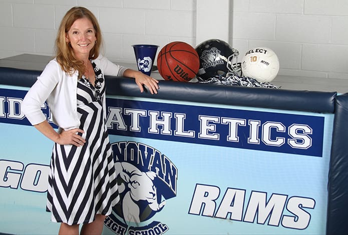 Monsignor Donovan High School, Athens, welcomed Wynter Kelly as its new athletic director for the 2015-2016 school year. Kelly became the first female athletic director at an archdiocesan or independent Catholic school in the Atlanta Archdiocese. Photo By Michael Alexander