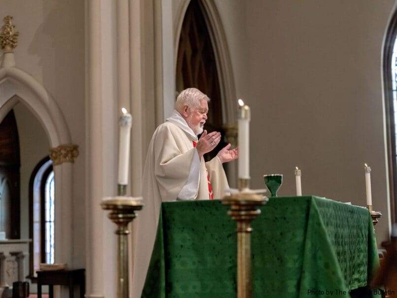 Msgr. Henry Gracz celebrates Mass at the Shrine of the Immaculate Conception in Atlanta. Photo by Johnathon Kelso