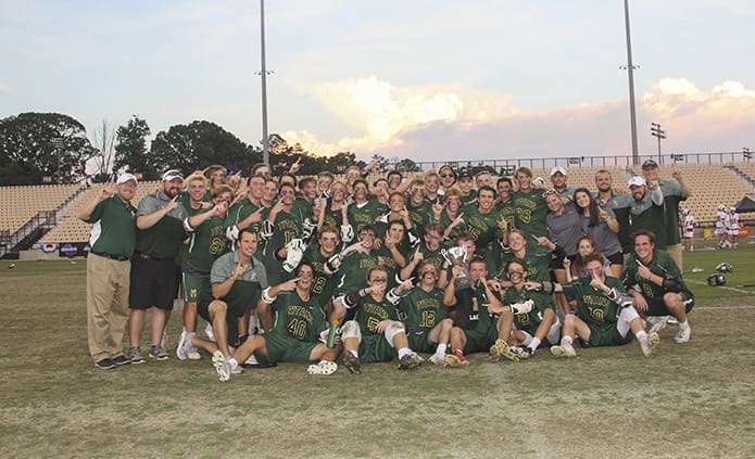 The boys lacrosse team at Blessed Trinity High School, Roswell, reached the state finals for the first time in school history, and it came away with a 6-5 win over Greater Atlanta Christian, Norcross, to attain its first state championship.