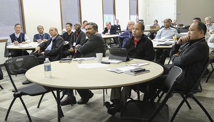 Ten of the nearly 30 priests attending the Toolbox for Pastoral Management, Nov. 13-17, were from the Atlanta Archdiocese. The others were from Florida, North Carolina, South Carolina, New Jersey and New York. Photo By Michael Alexander