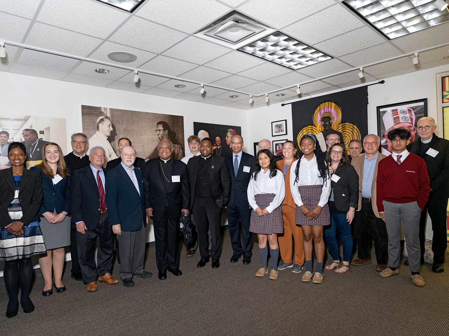 Student ambassdors from Our Lady of Mercy High School in Fayetteville visited with Jewish and Catholic leaders May 9 at the Lyke House Catholic Center in Atlanta. Faith leaders talked about racism and other topics at the three-day event, which included stops at civil rights sites in Alabama. Photo by Johnathon Kelso