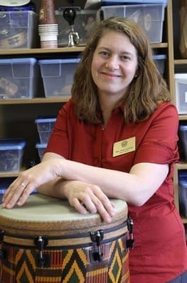 Amy LoCurto is the music teacher at Notre Dame Academy, Duluth. LoCurto said music is a gift from God that is meant to be shared. (Photo By Michael Alexander)