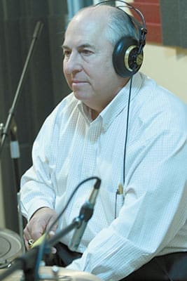 St. Matthew Church parishioner Phil Consolino played drums during the CD recording session.
