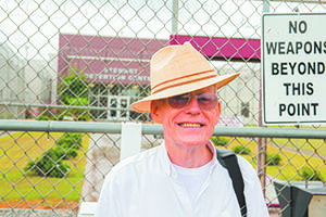 Father Clif Marquis outside Stewart Detention Center in west Georgia, where he volunteers three days a week, celebrating Mass and hearing confessions from detained undocumented men.