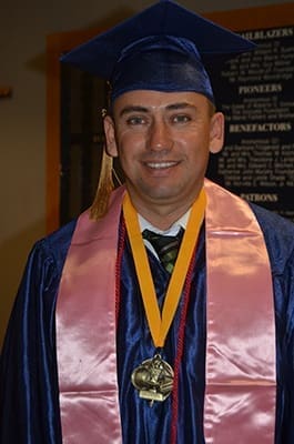 Valedictorian of the first graduating class at Centro Hispano Marista, Lucio Parro is a 32-year-old construction supervisor. Photo By Cindy Connell Palmer