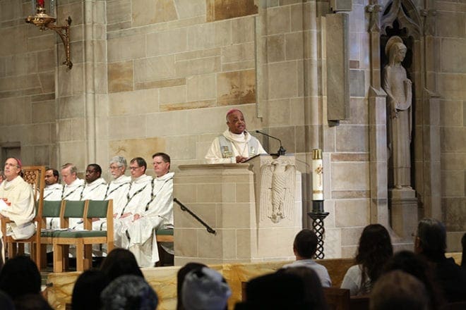 Archbishop Wilton D. Gregory was the main celebrant and homilist during the Mass for the Unborn at the Cathedral of Christ the King, Atlanta. Photo By Michael Alexander