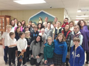 Patty Childs, principal of St. Jude the Apostle School, Sandy Springs, shared this photo of some of the 38 students and faculty who stayed at the “Jude Inn” for an unplanned slumber party during the snowstorm Jan. 28.  Road conditions allowed the last “guest” to arrive home by midday Wednesday, Jan. 29.