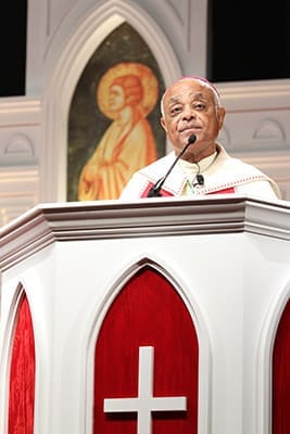 Archbishop Wilton D. Gregory shares some opening remarks during this year’s Eucharistic Congress. Photo By Michael Alexander