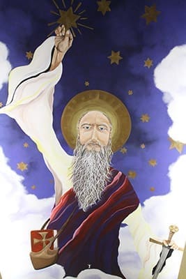 This image of St. Paul appears on the ceiling of the church narthex. Photo By Michael Alexander