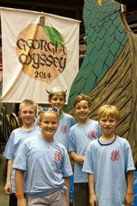 The team from Queen of Angels School, Roswell, recently competed in the Odyssey of the Mind World Competition. The team included (left to right, front to back) Libby Erbs of Cumming (fourth grade), Andrew Sinclair of Marietta (third grade), Jack Ryan of Roswell (fifth grade), Josh Arneson of Marietta (third grade) and William Dyches of Milton (fifth grade).
