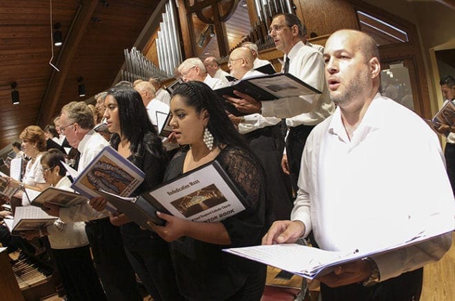 A balcony was constructed for the choir during alterations to the sanctuary. Photo By Michael Alexander