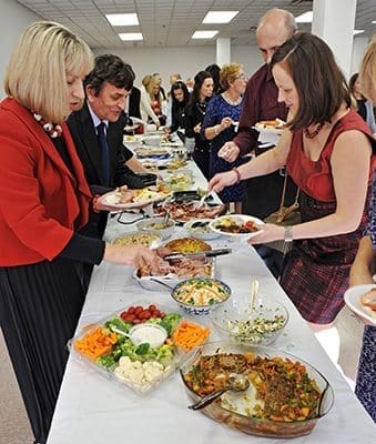 The party following the anniversary celebration for the Polish Apostolate included many ethnic foods, including jarzynowa and krokiety. Photo by Lee Depkin