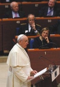 Pope Francis addresses Council of Europe in France