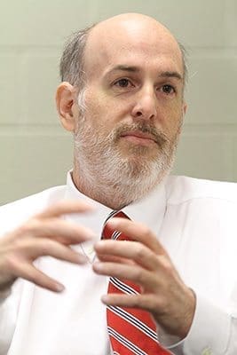 Fourth-year Spanish teacher John Wellford said he “had a blast” creating activities and assignments for his students during the virtual school days. Wellford said he also used it as an opportunity to stretch his own limits. Photo By Michael Alexander