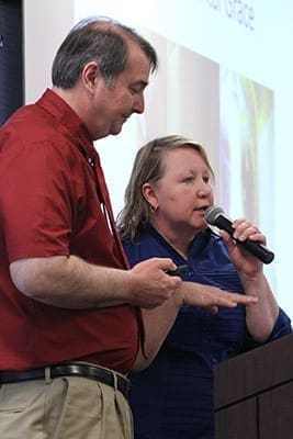 David and Mercedes Rizzo provide the keynote address for the Disabilities Ministry Parent Conference at the Archdiocese of Atlanta Chancery. The New Jersey couple authored a book together titled “Spiritually Able.” It’s meant to help parents teach the faith to children with special needs. One of their four children, a 16-year-old daughter, has autism and is nonverbal. Photo By Michael Alexander
