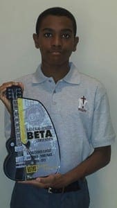 Joshua Owens, an incoming freshman at Our Lady of Mercy High School, Fayetteville, earned an award at the National Junior Beta Club conference. His area of expertise was social studies.