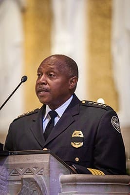 Atlanta Police Chief George Turner shares some remarks during the Archdiocese of Atlanta’s first Blue Mass. Photo By Thomas Spink