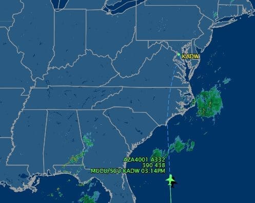 Pope Francis enroute to Washington, D.C.