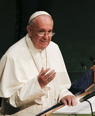 Pope Francis addresses the General Assembly of the United Nations in New York Sept. 25. CNS Photo/Bob Roller