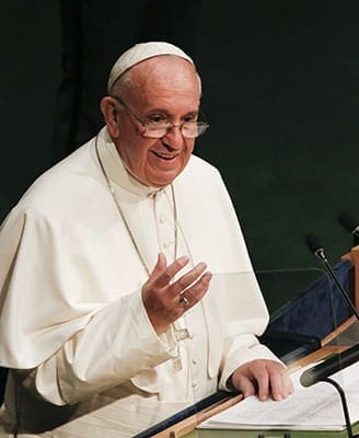 Pope Francis addresses the General Assembly of the United Nations in New York Sept. 25. CNS Photo/Bob Roller 