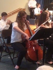 Mattie Riordan rehearses to play with some of the most accomplished young musicians at Carnegie Hall in New York.