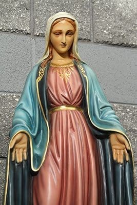 Marian statue at Our Lady of Mercy High School, Fayetteville. Photo By Michael Alexander