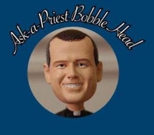 Bobblehead of Father Eric Hill, pastor of Prince of Peace Church, Flowery Branch, is a cheerful fundraiser for the parish capital campaign.