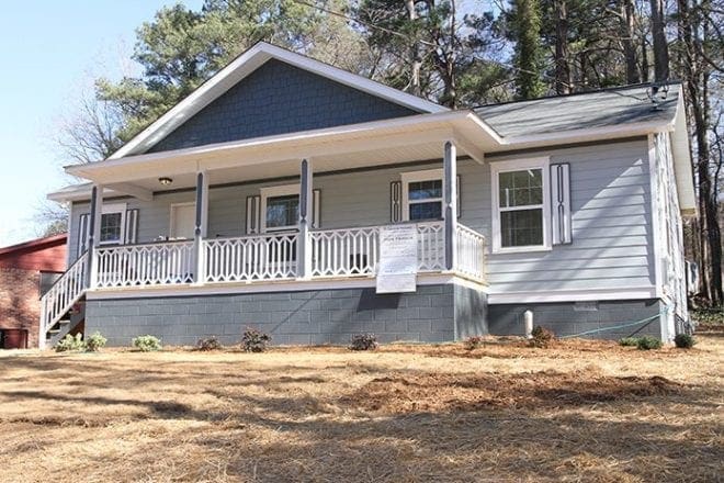 The Atlanta Habitat for Humanity home, with three bedrooms and two baths, was built and dedicated in honor of Pope Francis. Some 250 volunteers participated in the build, which began on Nov. 14, 2015. Photo By Michael Alexander