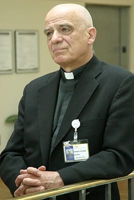 Msgr. Frank Giusta served as a priest and pastor at several parishes around the Atlanta Archdiocese, but in his final assignment he was a chaplain for the Emory University Healthcare System, which included Emory University Hospital, Emory University Hospital Midtown, Wesley Woods Senior Living, Emory University Orthopedics and Spine Hospital and Children’s Healthcare of Atlanta at Egleston. The priest of 52 years died June 13. Photo By Michael Alexander