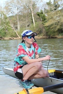 Sarah Leftwich, a senior at Centennial High School, Roswell, has been a coxswain for the varsity men’s team for four years. Her 16-year-old sister, Julia, rows on the varsity girl’s team. Photo By Michael Alexander