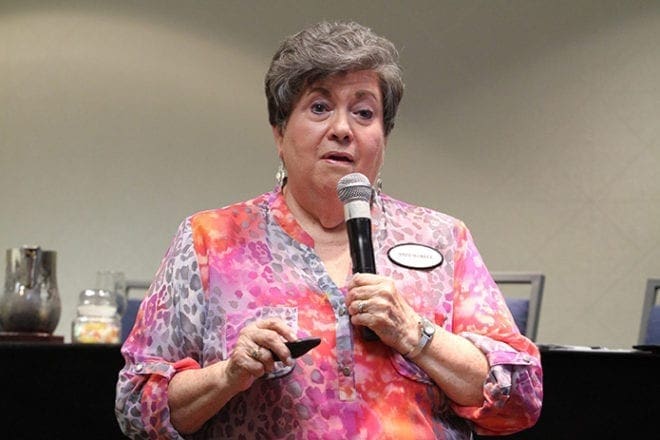 Georgia Cares speaking assistant Andrea Worley speaks to convention attendees during the service workshop about domestic minor sex trafficking. In 2009 Georgia Cares was created as an outgrowth of the Governor’s Office for Children and Families, but three years ago it became an independent nonprofit that works to assist child sex trafficking victims across Georgia. Photo By Michael Alexander