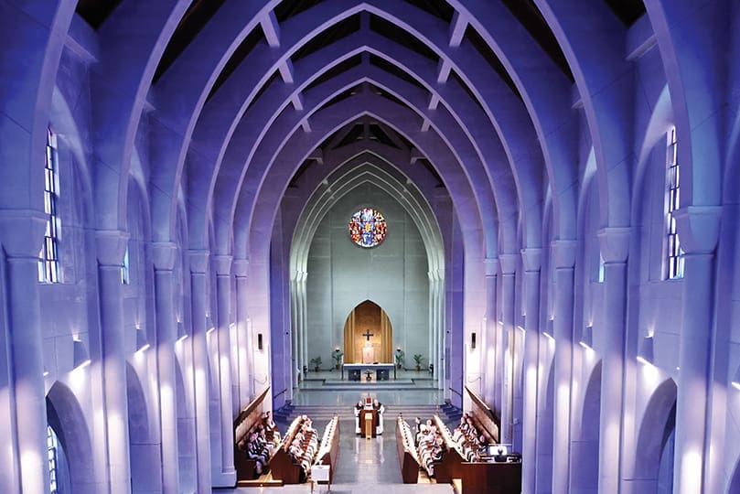 Monks gathered for prayer at the he Monastery of the Holy Spirit in Conyers.